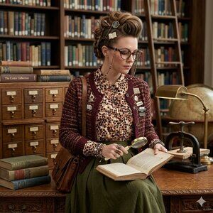 Olivia Investments Women's PL Button Down Brown Leopard Print Pocket Shirt